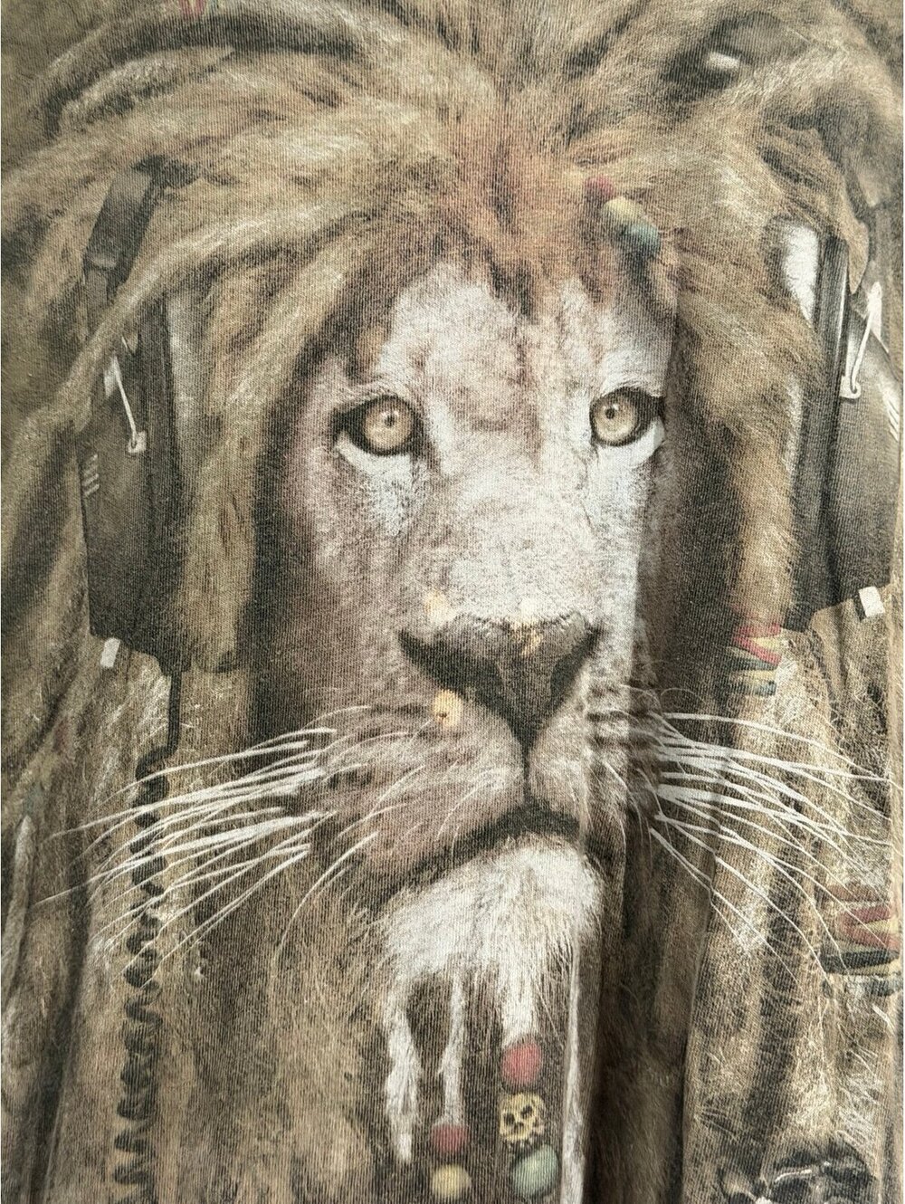 Lion Head Graphic T Shirt THE MOUNTAIN SIZE 2XL RASTA SNOOP VINTAGE